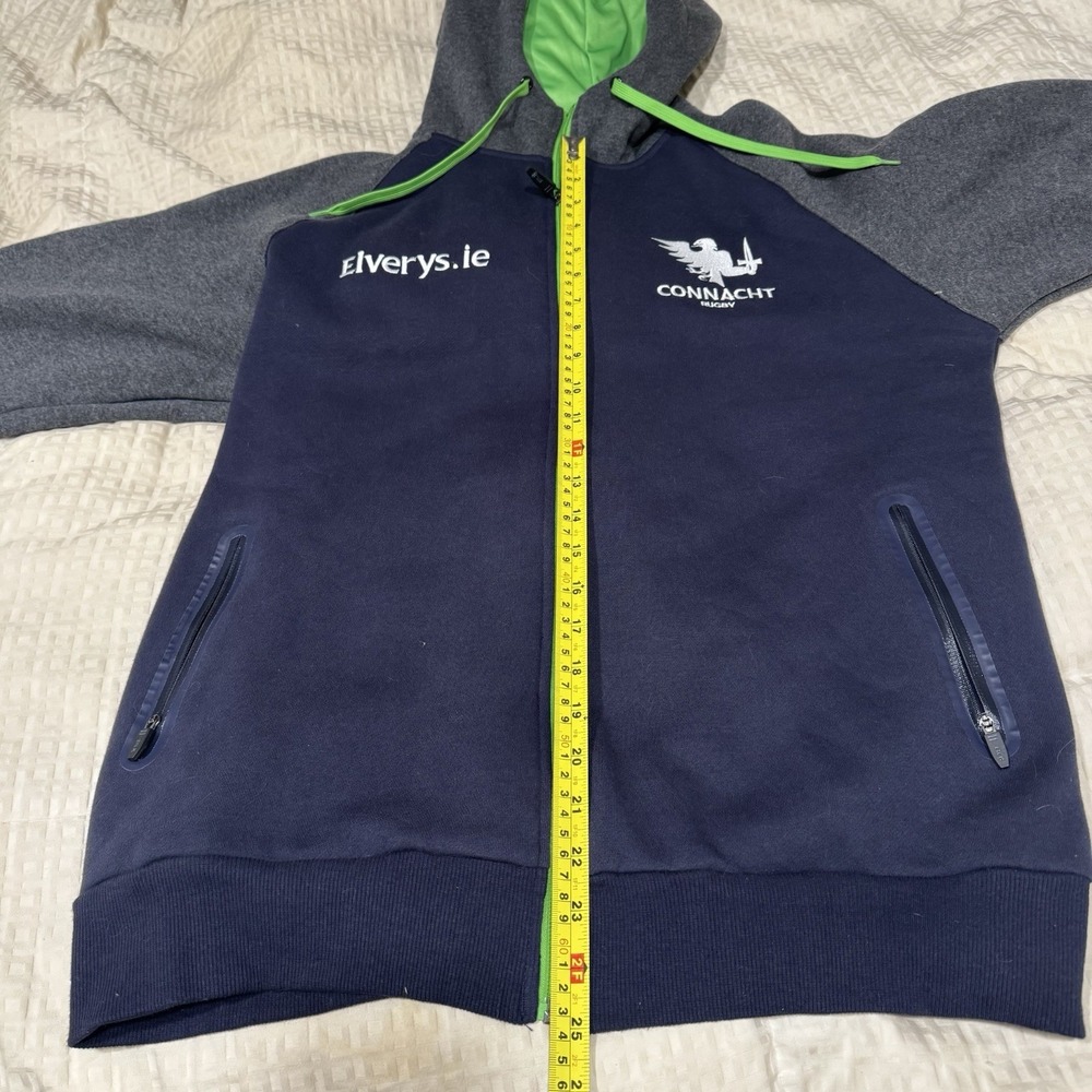 BLK Connacht Rugby Elverys.ie Blue Full Zip Ireland Sweatshirt Men's Size Large - Picture 10 of 12